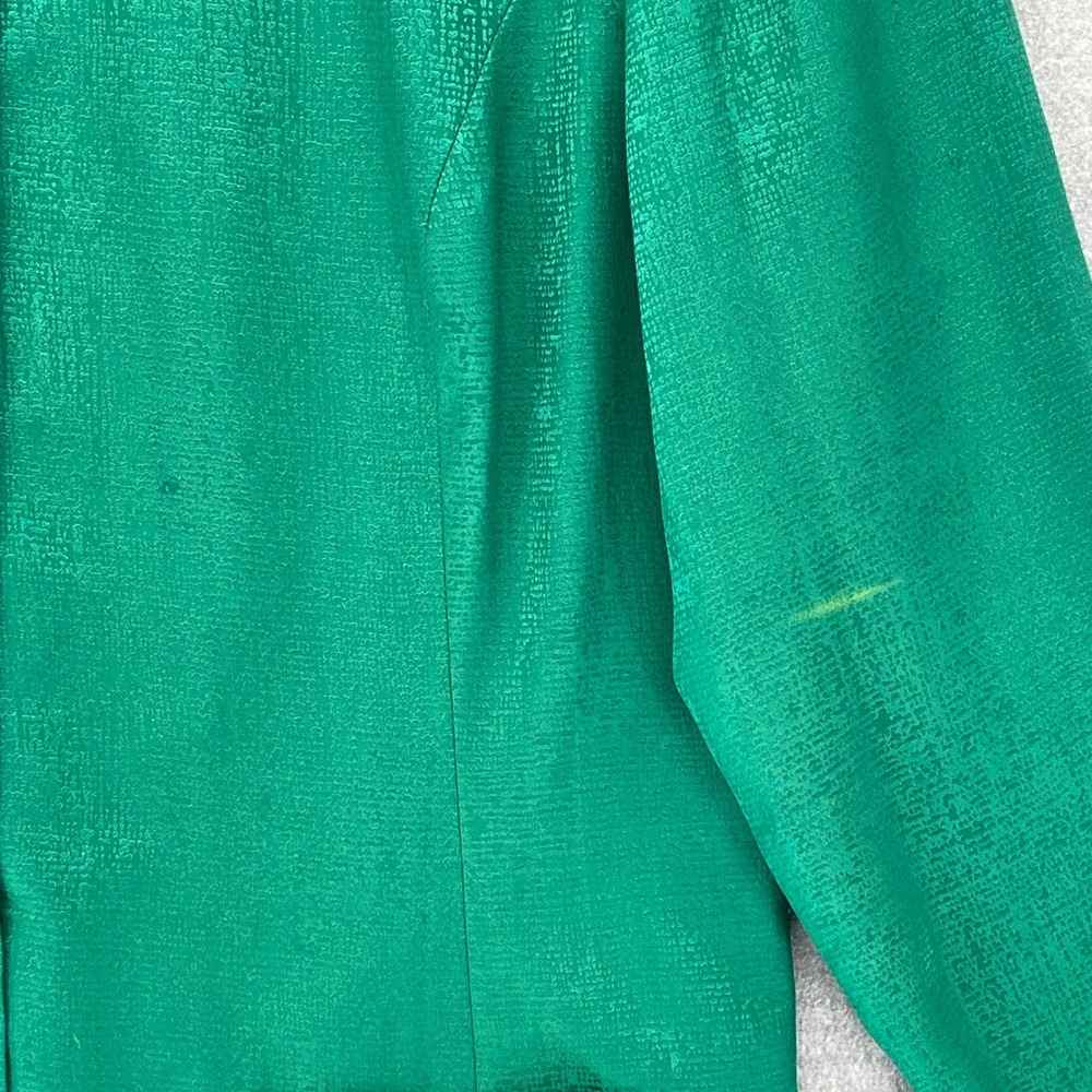 Adrianna Papell VTG Emerald Green 100% Silk Skirt Suit Set Sz 16 Bows Co-Ord 90s - Picture 5 of 14